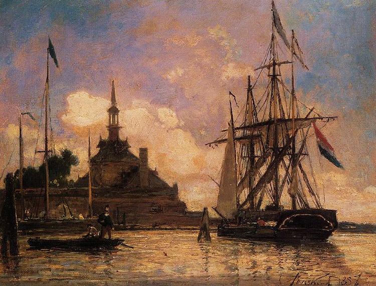 Johan Barthold Jongkind The Port of Rotterdam Spain oil painting art